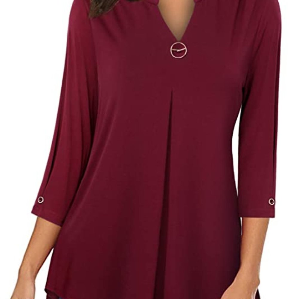 VALOLIA Tunic 3/4 sleeve - Red
